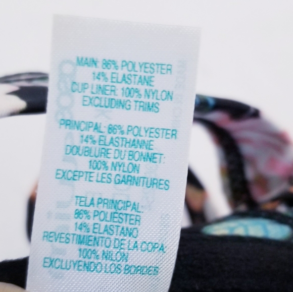 Asos Swim Floral Bikini Bra Top Size 34DD/E - Picture 6 of 12